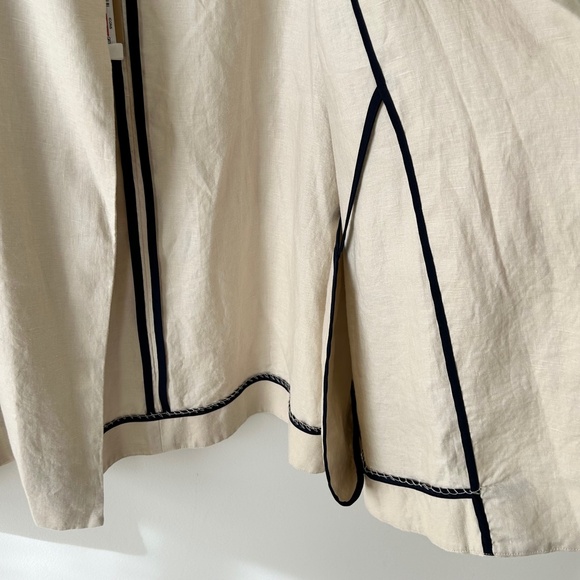 Donna Karan 100% Linen Beige Open Jacket - Picture 6 of 14